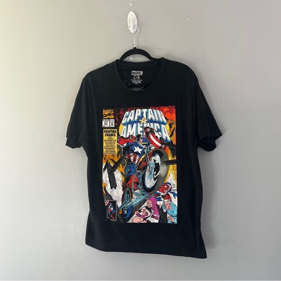 Marvel Captain America Comic Book Cover Graphic T-shirt Size Large L - Picture 1 of 5